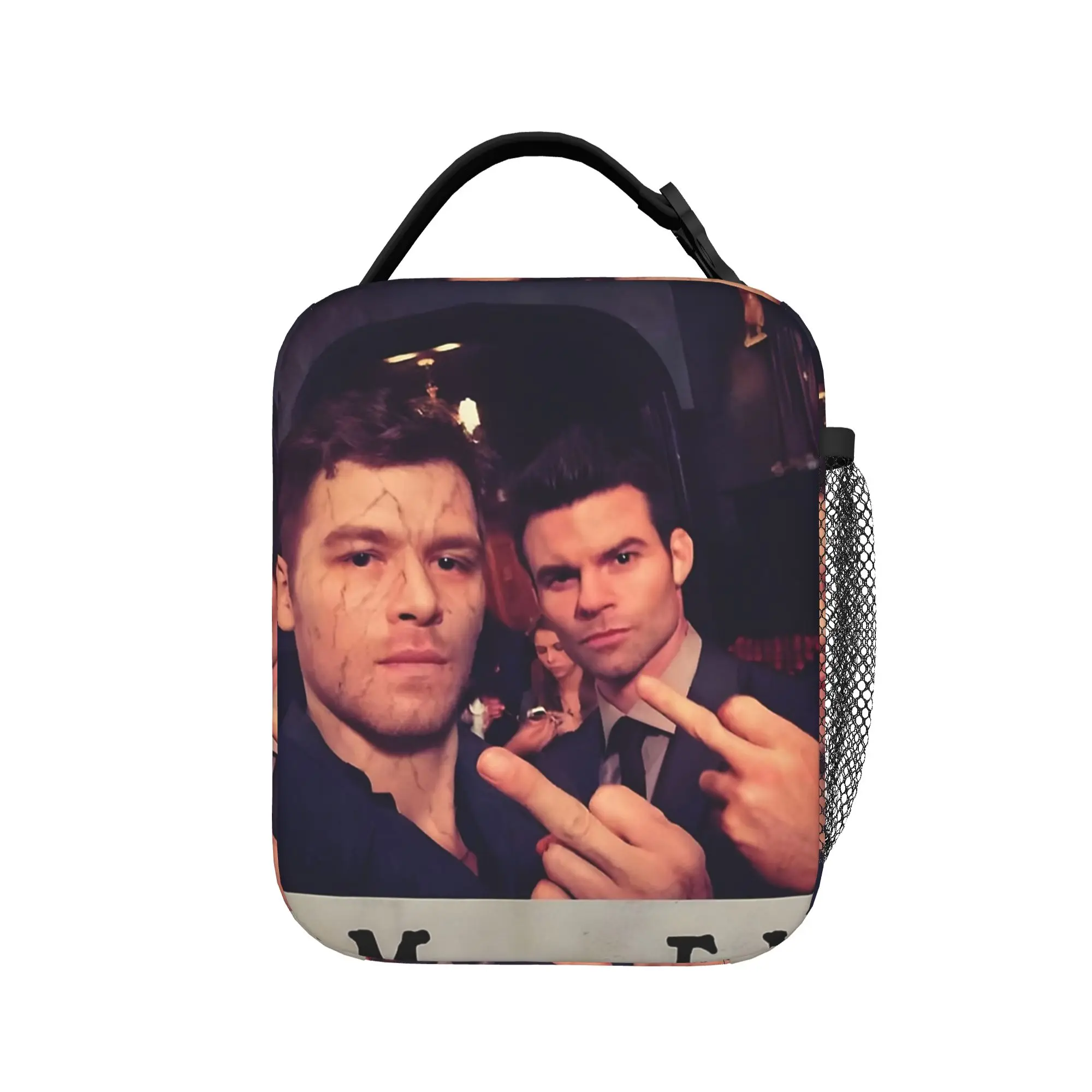 Klaus Mikaelson and Elijah Mikaelson Meme Thermal Insulated Lunch Bag for the Vampire Diaries Food Bag Lunch Boxes