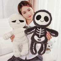 Evil Halloween Ghost Plush Toy Cartoon Skull Man Mummy Soft Stuffed Fun Holiday House Decoration Pendant Creative Birthday Gift