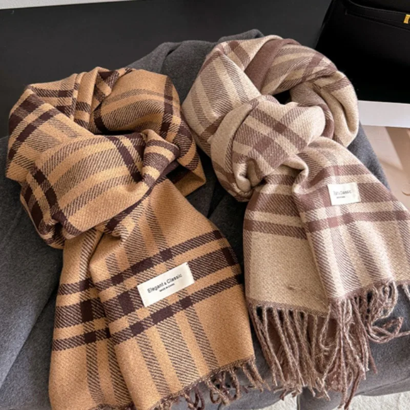 190*45cm Luxury Brand Fashion Classic Lattice Men Soft Scarf Cashmere Plaid Scarves Shawl UNISE Wraps Pashmina Headband Muffler