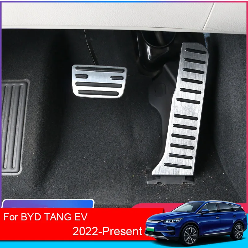 

2pcs Car Pedals Aluminium Alloy For BYD TANG EV 2022-2025 Fuel Gas Pedal Brake Pedal Cover Internal Protective Auto Accessories