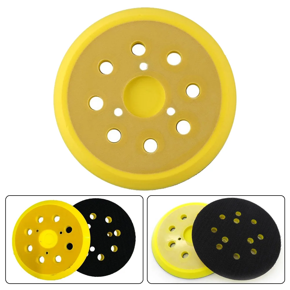 Sanding Backing Pad 1pc 8 Holes 3 Nails Fits Power Sander For Electric Grinder Rubber Yellow And Black  Sanding