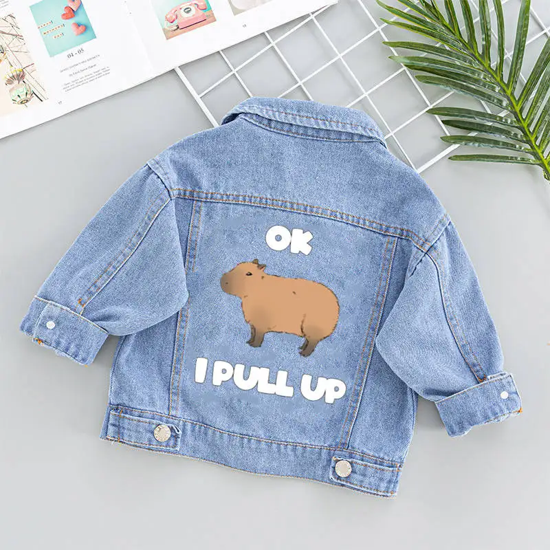 Cute Animal Capybara Iron On Patches For DIY Heat Transfer Clothes T-Shirt Cartoon Thermal Stickers Decoration Printing