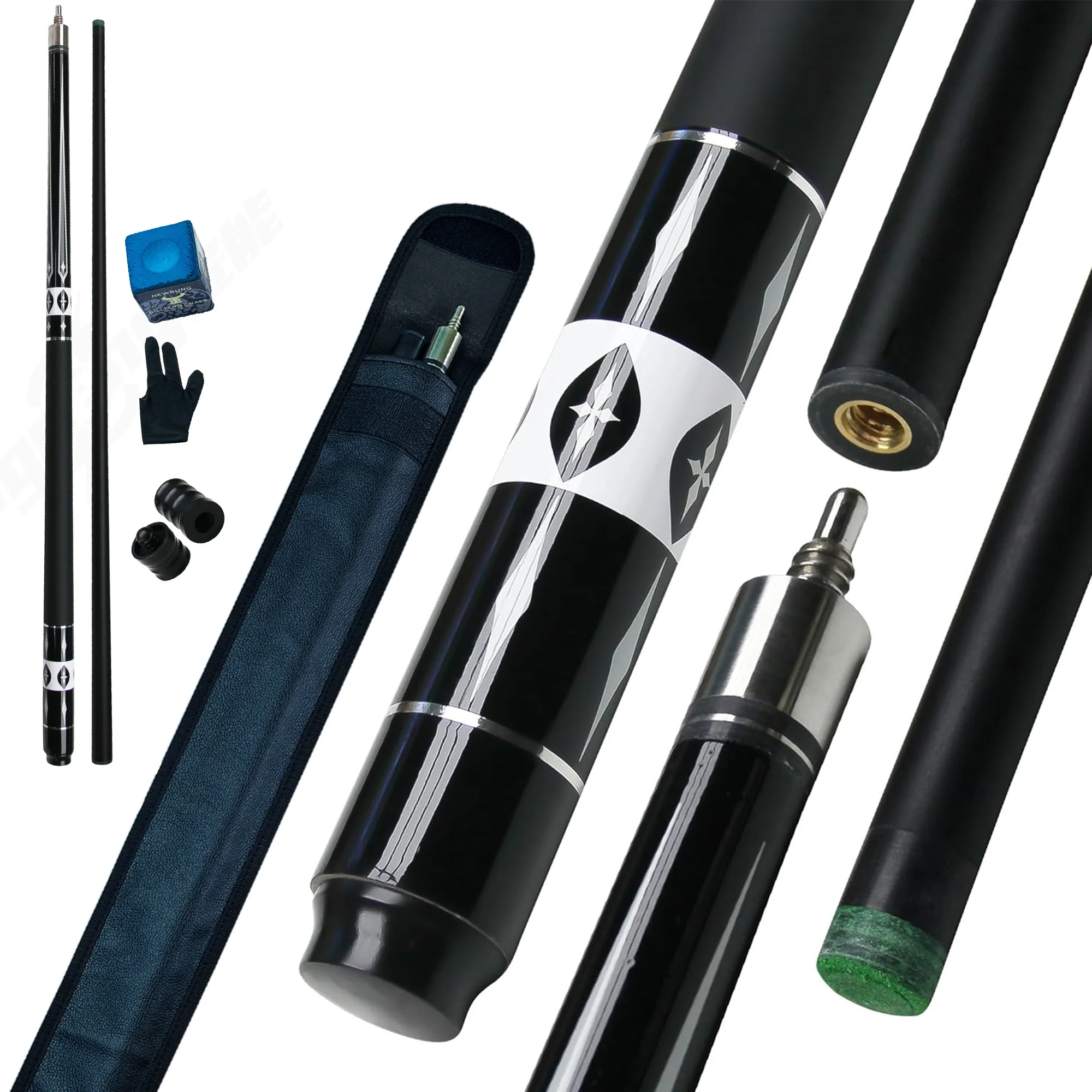 

1pc 13mm Tip Utility Pool Cue Stick with Quick Connection zero torque putter for 9-ball/carom billiard cue