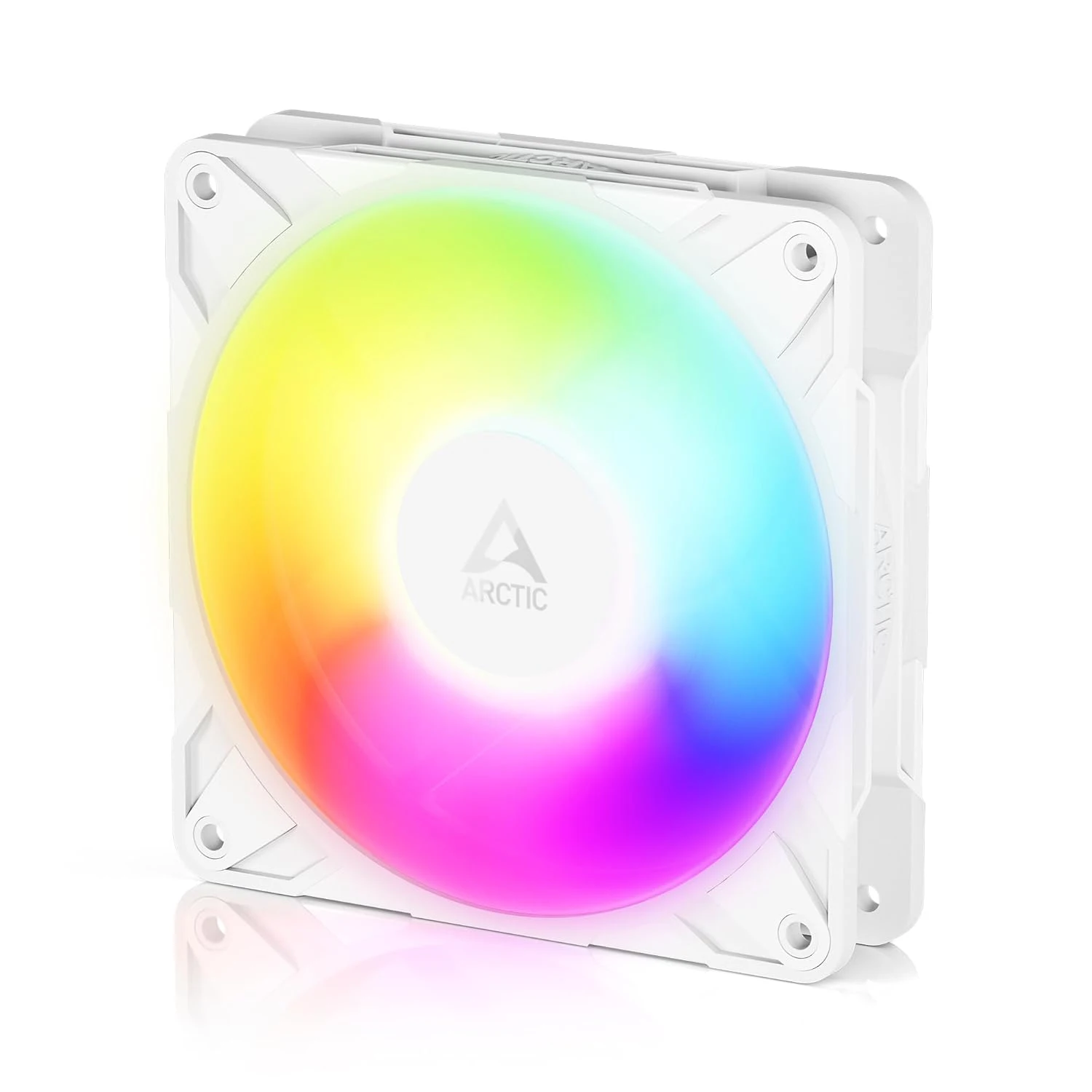 Original ARCTIC P12 Pro Reverse A‑RGB White 120mm 4‑Pin PWM PST Fan FDB Bearing 0dB‑Mode Reverse Airflow ARGB PC Case Cooling Fa