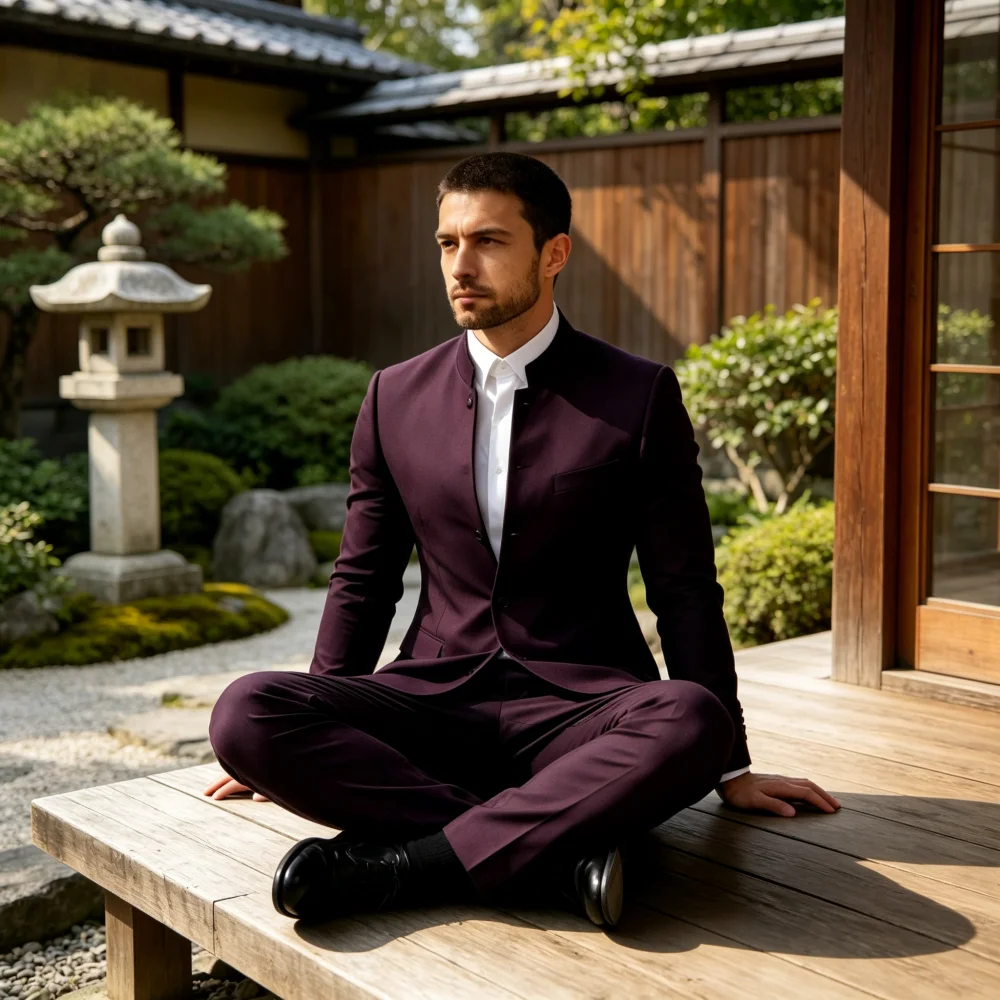 

Men's Solid Color Business Terno Casual Workwear British Style Wedding Suit Performance Casual Male Suits Fashion