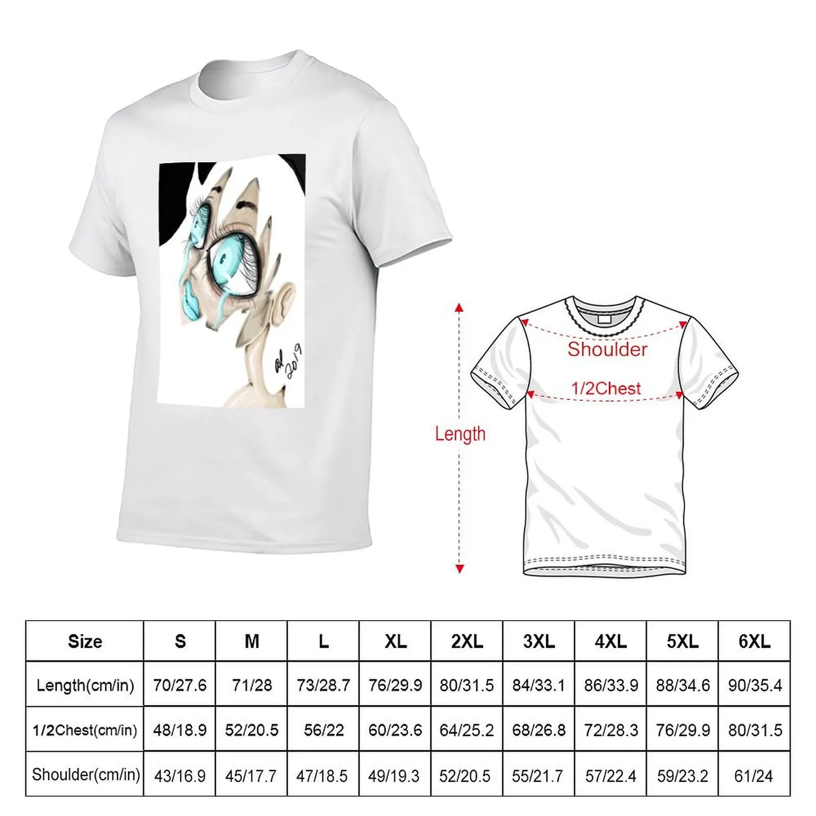 Don't Cry T-Shirt blue archive summer clothes black t shirts for men