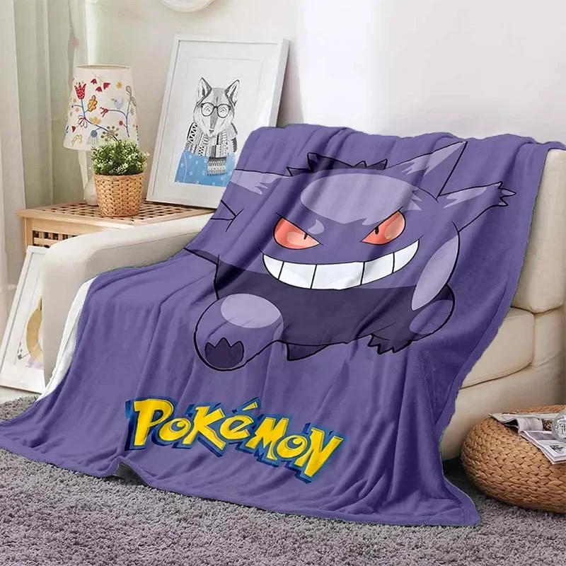 Pikachu Cartoon Pattern Printed Blanket for Home Travel Soft Bed and Comfortable for Adults and Children Summer Blanket