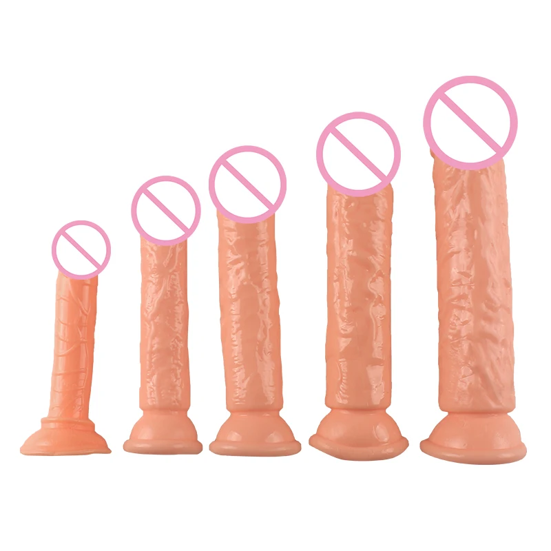 Flesh Color Suction Cup Dildo 7 Sizes Realistic Soft Big Dick For Women Clitoral Stimulator Female Masturbator Lesbian Sex Toys