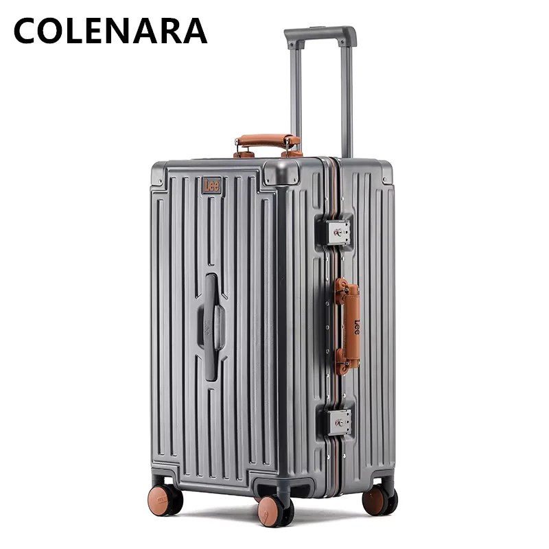 COLENARA Aluminum Frame Suitcase Large Capacity Trolley Case ABS + PC Boarding Box 20