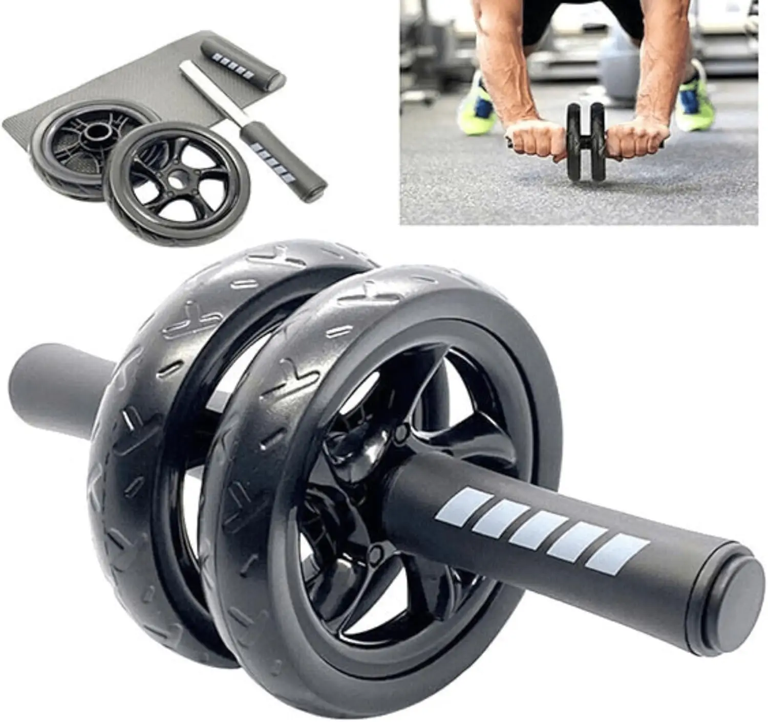 Elbow Support Automatic Rebound Abdominal Wheel Ab Roller for Abdominal Exercise Machine Abs Workout Equipment Dolly Core Streng