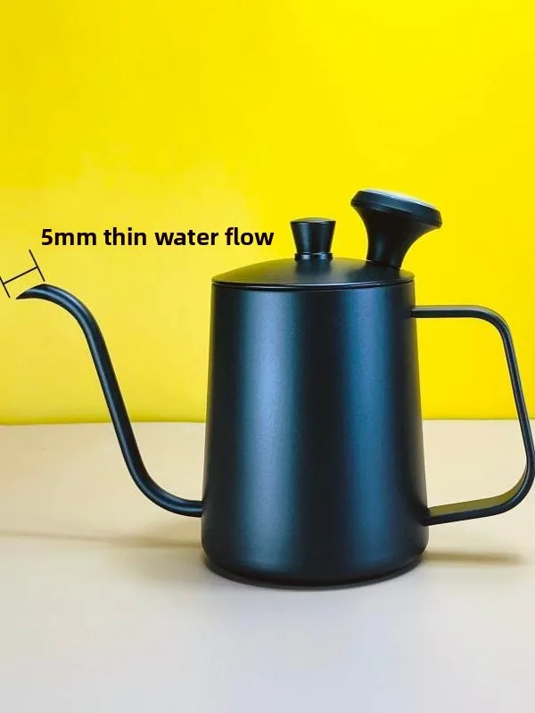 

Кофейник-дриппер из нержавеющей стали 304 с крышкой, для домашнего использования, с длинным носиком, для американского кофе, с креплением на ручку, оборудование для приготовления кофе