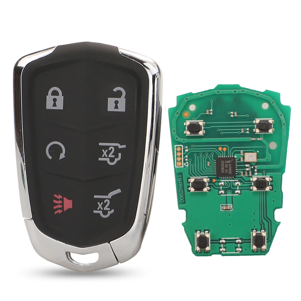 Jingyuqin 4/5/6 Taste Smart-Remote-Key Fob für Cadillac ESCALADE /ESCALADE ESV 2015-2019 XTS CTS CT6 ATS HYQ2EB HYQ2AB