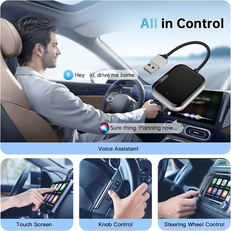 ABKN-محول Carplay اللاسلكي تلفزيون السيارة ميت سلكي إلى Carplay اللاسلكي اتصال فوري يناسب Carplay المدمج