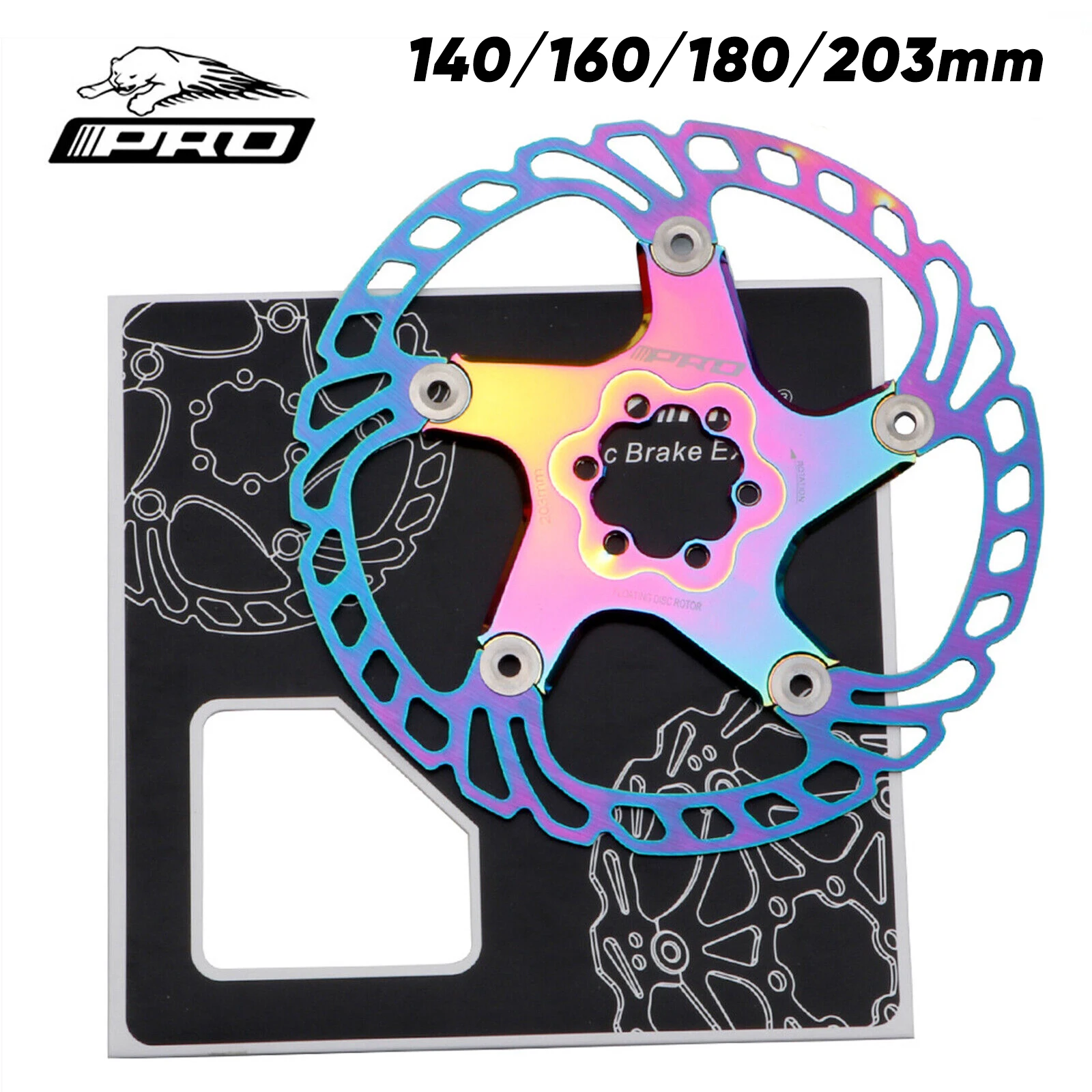 IIIPRO Hydarulic Disc Brake Rotors Colorful Floating Brake Disc 140/160/180/203mm MTB Disc Brake Rotor Road Mountain Bike Parts