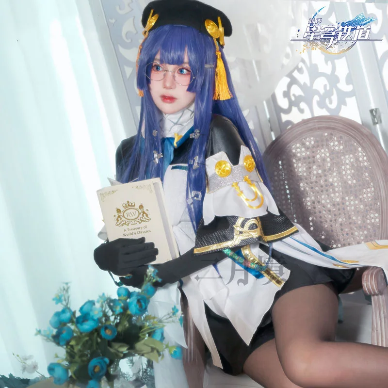 The Game Honkai Star Rail cos Pelageya silver rimmed glasses Girl scholar Slim Female Cosplay A