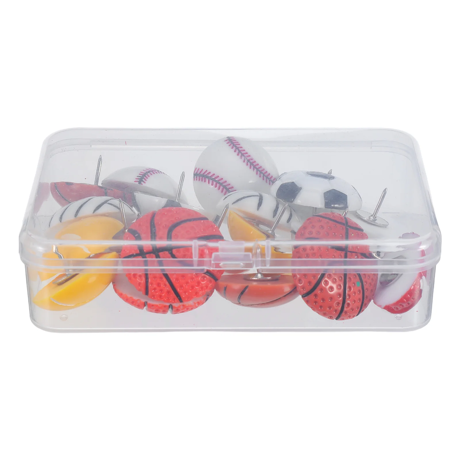 20Pcs Basketball Push Pins Resin Round Head Metal Point Decorative Thumb Tacks for Map Marking Craft Projects Corkboard Bulletin