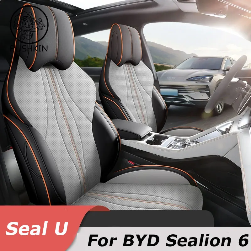 

Custom Fit Car Accessories Seat Covers Full Set Top Quality Leather Specific For BYD SEAL U SEALION 6 Song Plus DMI 2025