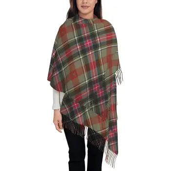 격자 무늬 V-Viviennes 스카프, W-Westwoods 대형 스카프, 태슬 포함, 겨울 캐주얼 숄, 야외 프린트 반다나, 여성 패션