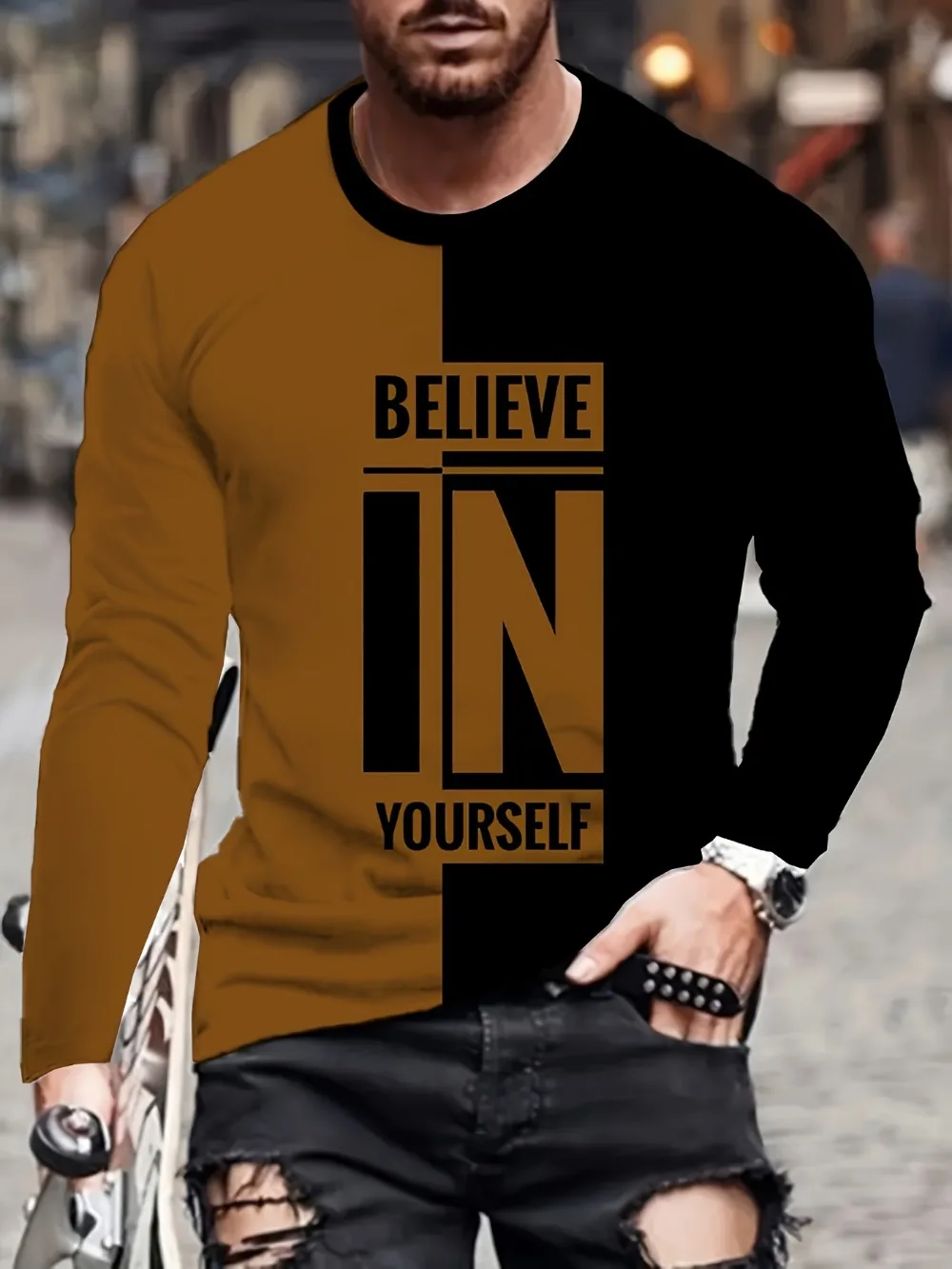 American Inspirational English 3Dprint Sprot Breath Quickdry Men Long-sleeved Tshirt Outdoor Casual Street Parent-Child Clothing