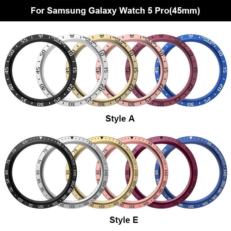 Metal Bezel for Samsung Galaxy Watch 5 Pro 4 Classic 46mm 42mm 40mm 44mm 45mm Smartwatch Cover Sport Adhesive Case Bumper Ring