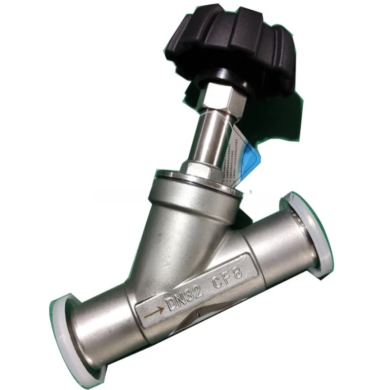 SS304 Triclamp Angle Seat Valve with manual handle