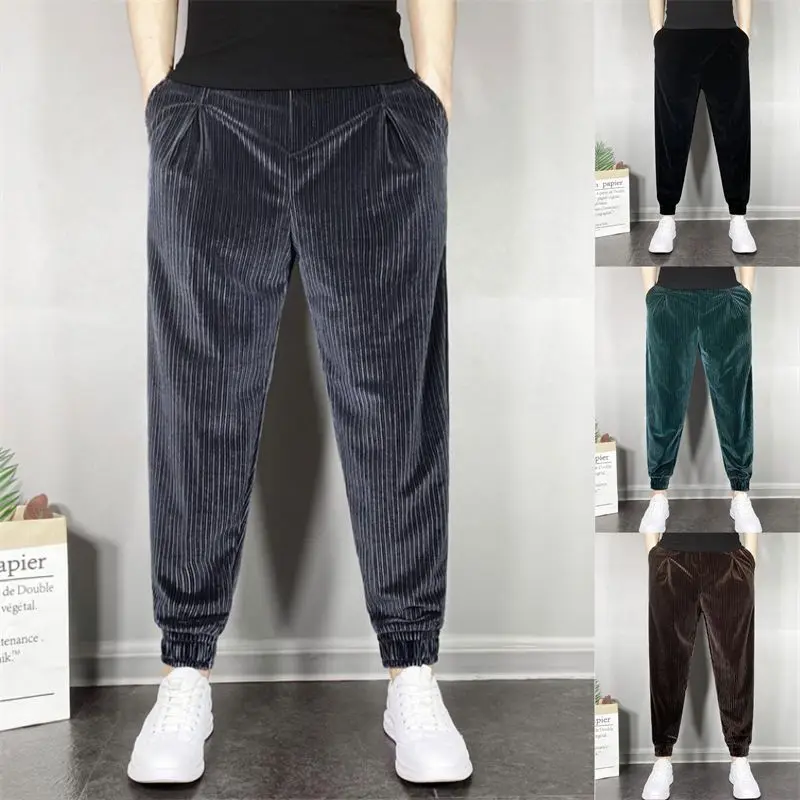 

2023 Spring Autumn New Men Designer Brand Corduroy Streetwear New in Fashion Harem Pants Loose Trousers Outdoor Casual Sweatpant