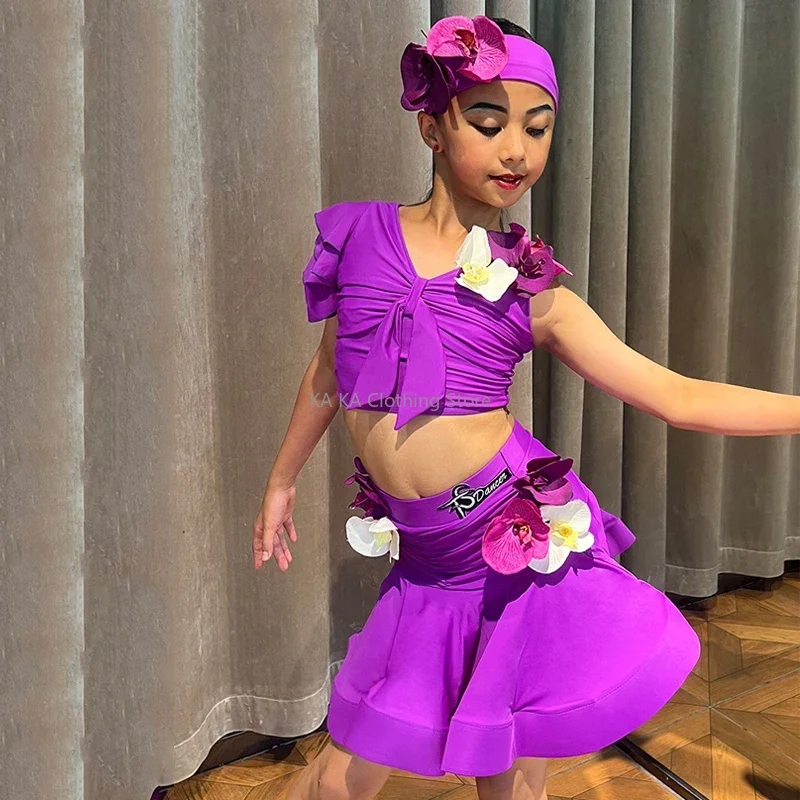 女の子のラタンダンスドレス、rumba、tango、salsa、samba、コンペティション、バスルーム、ブルー