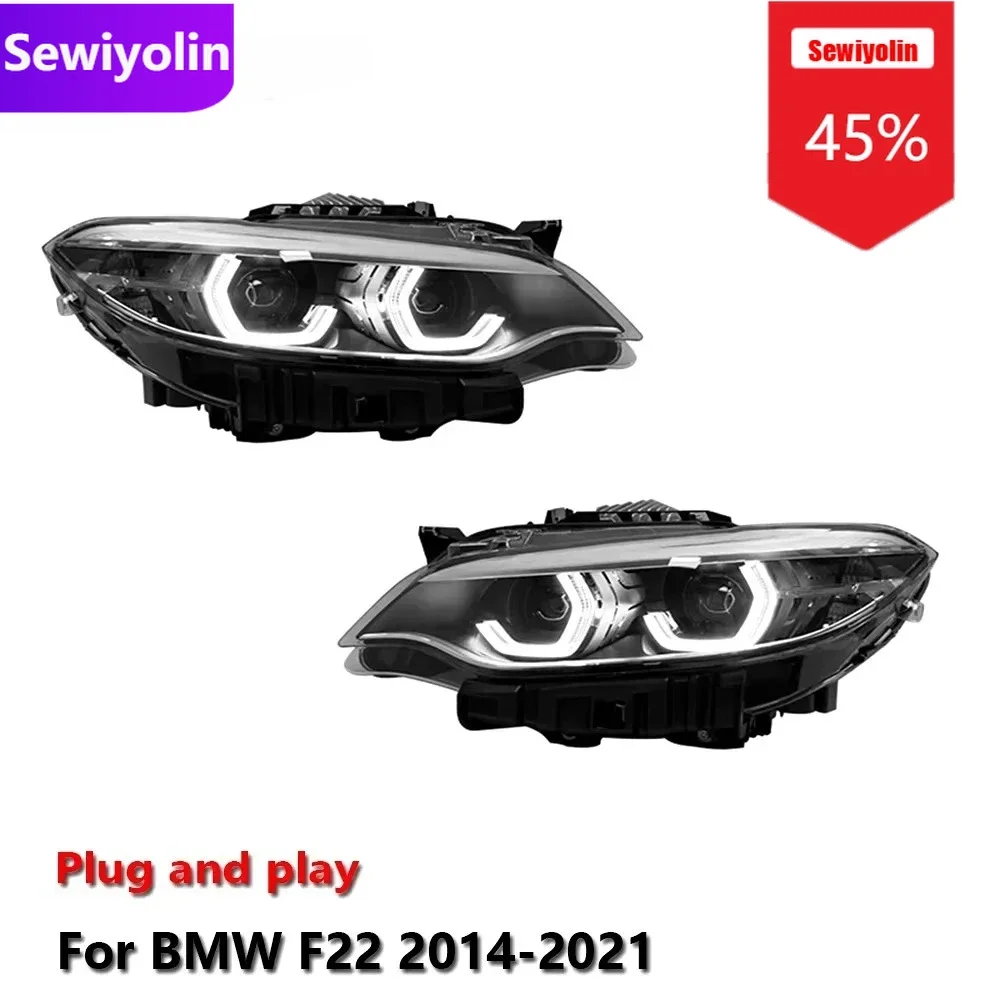 

Автомобильные светодиодные фары DRL в сборе для BMW F22 2014-2021, автоматические противотуманные фары DRL, стоп-сигналы поворота Plug and Play