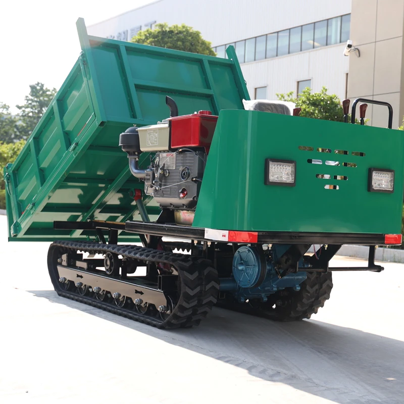 Truk sampah Dump Truck Mini semua medan, truk pengangkut, Crawler karet kecil, dapat dilacak dengan CE