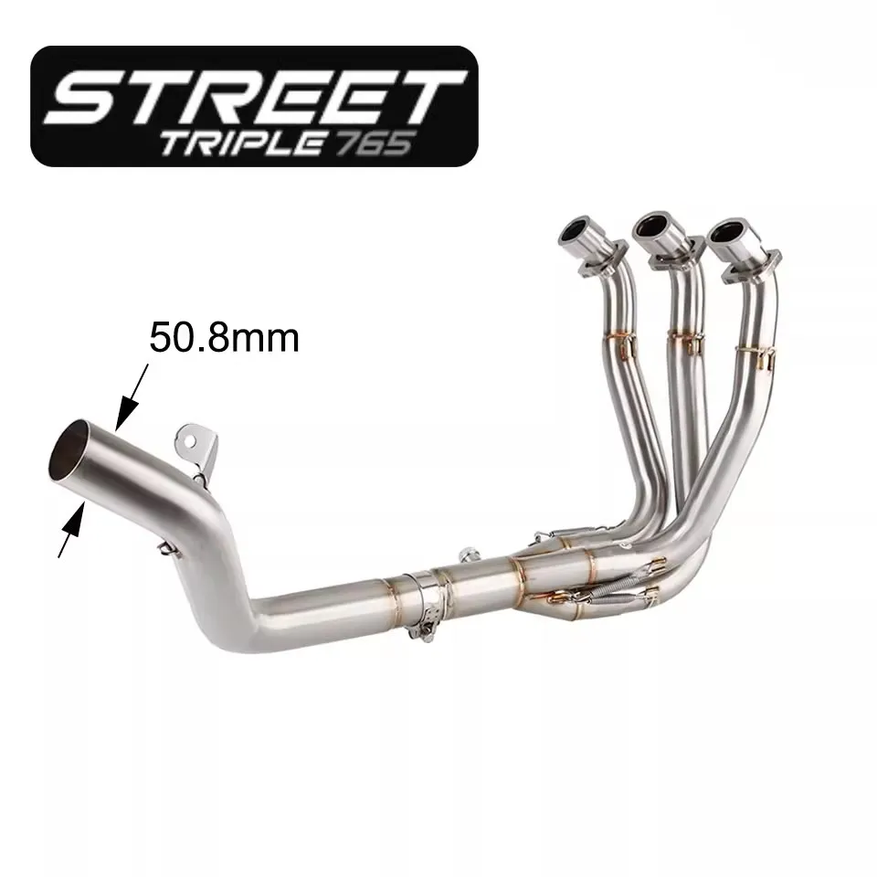 Motorcycle muffler exhaust system For Triumph Street triple 765 2017-2024 Exhaust System Header link pipe triple 765 exhaust