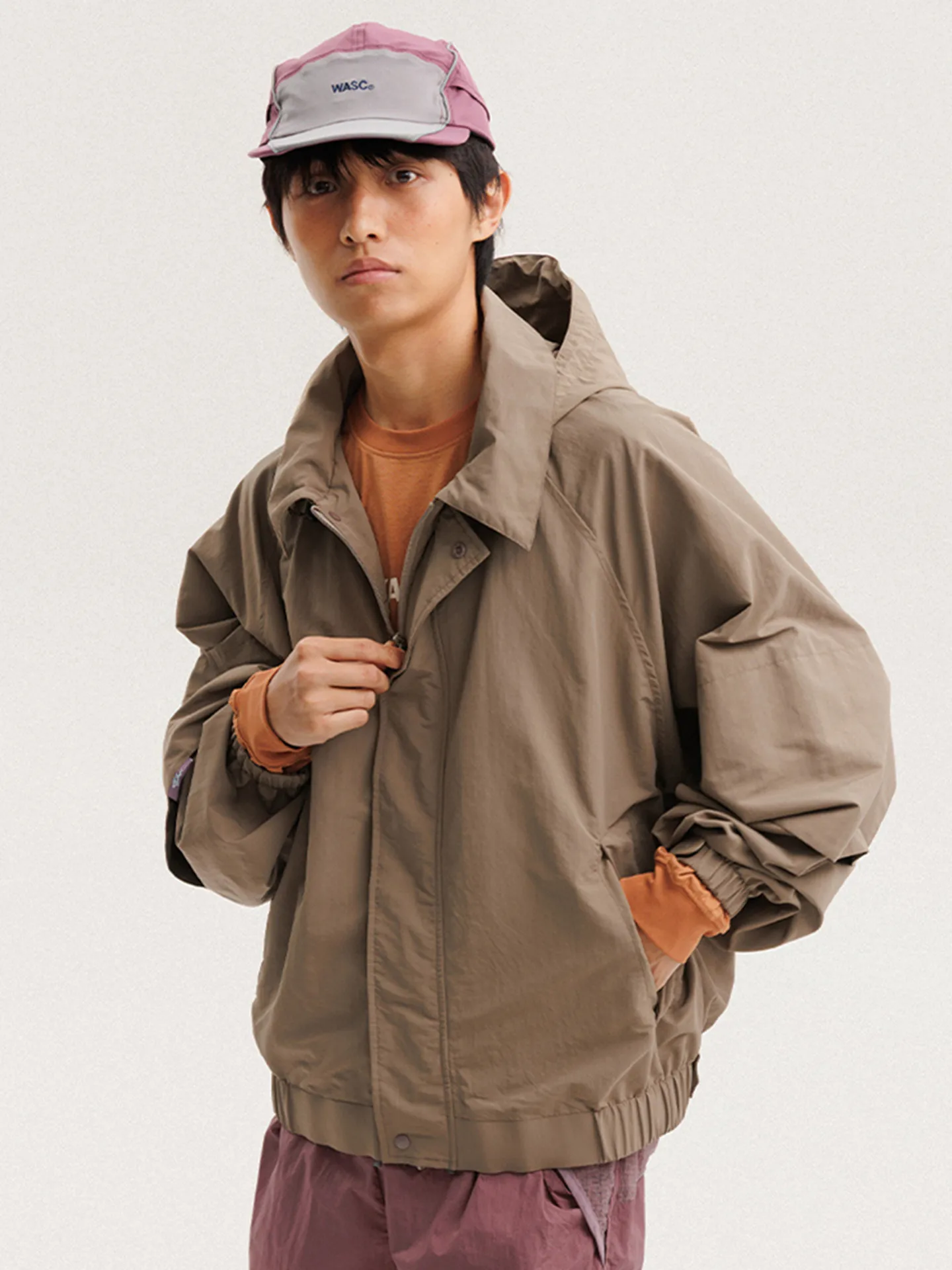 

Loose Fit Outdoor Casual Windproof Hiking Jaet ex Workwear Sle Polyester Fabric Breathable Zipper Closure Hooded Coat