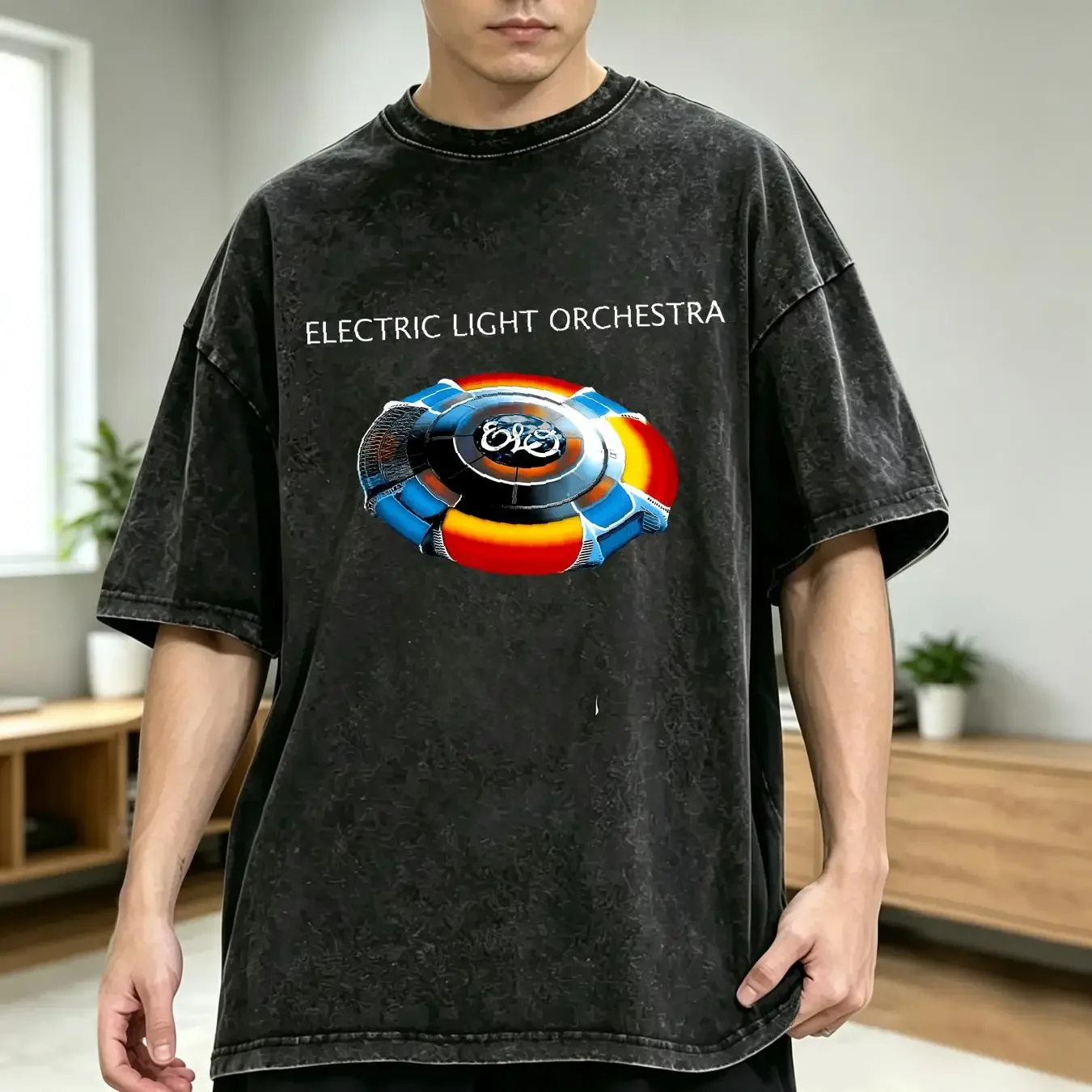 washed T Shirt ELECTRIC LIGHT ORCHESTRA MR BLUE SKY All Size S to 3XL 1L340 long or short sleeves vintage Washed Slightly