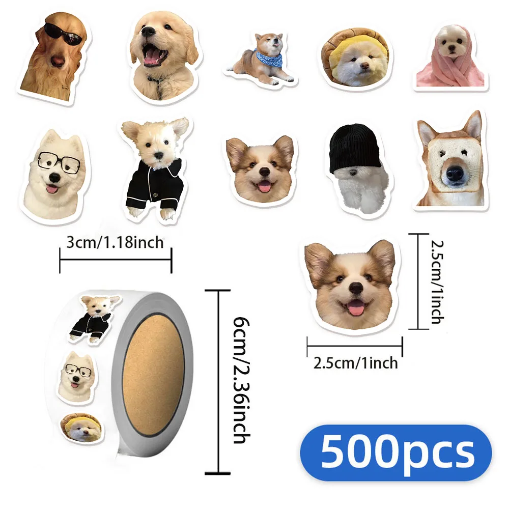 500PCS Kreative Lustige Hund Name Szene Graffiti Rolle Aufkleber Kleine Muster Aufkleber DIY Skateboard Tasse Wasserdichte Aufkleber
