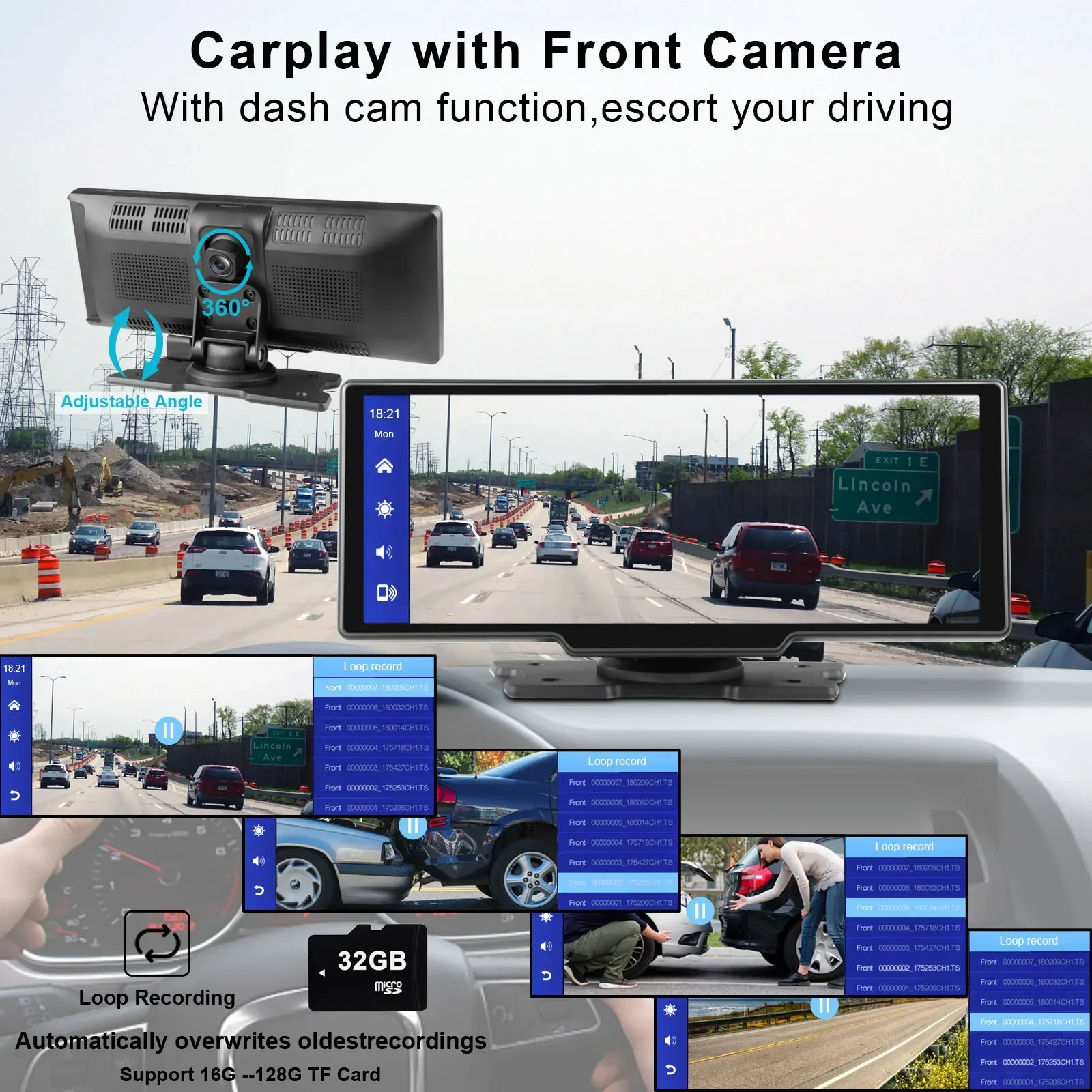 Auto electronics 10.26 inch car camera Touch Screen Linux System wireless Carplay Airplay Android global Navigation Car Dash Cam