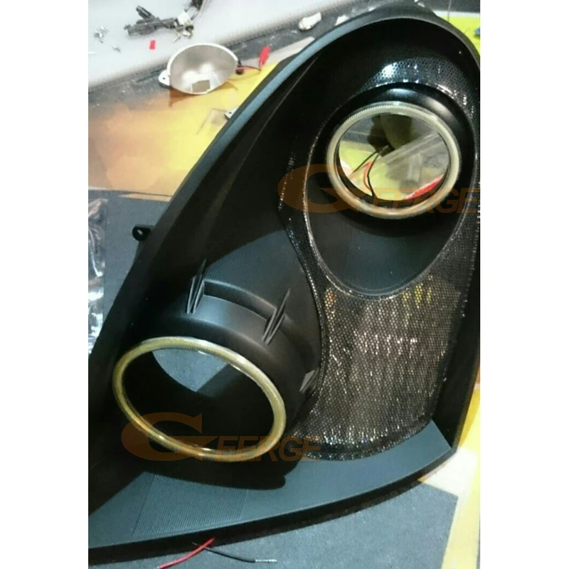 For Ssangyong Rexton 2003 2004 2005 2006 2007 2008 2009 2010 2011 2012 Day Light Ultra Bright COB Led Angel Eyes Kit Halo Rings view 4