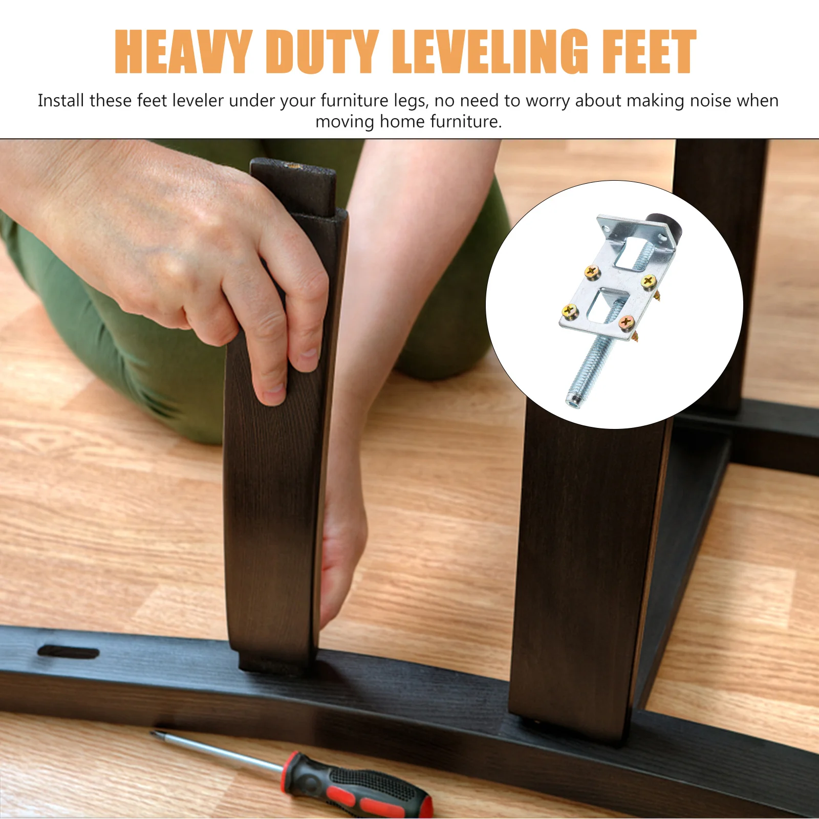 

4Pcs Furniture Levelers Adjustable Heavy Duty Table Chair Feet Leveling Protection for Home Office Bed Cabinet
