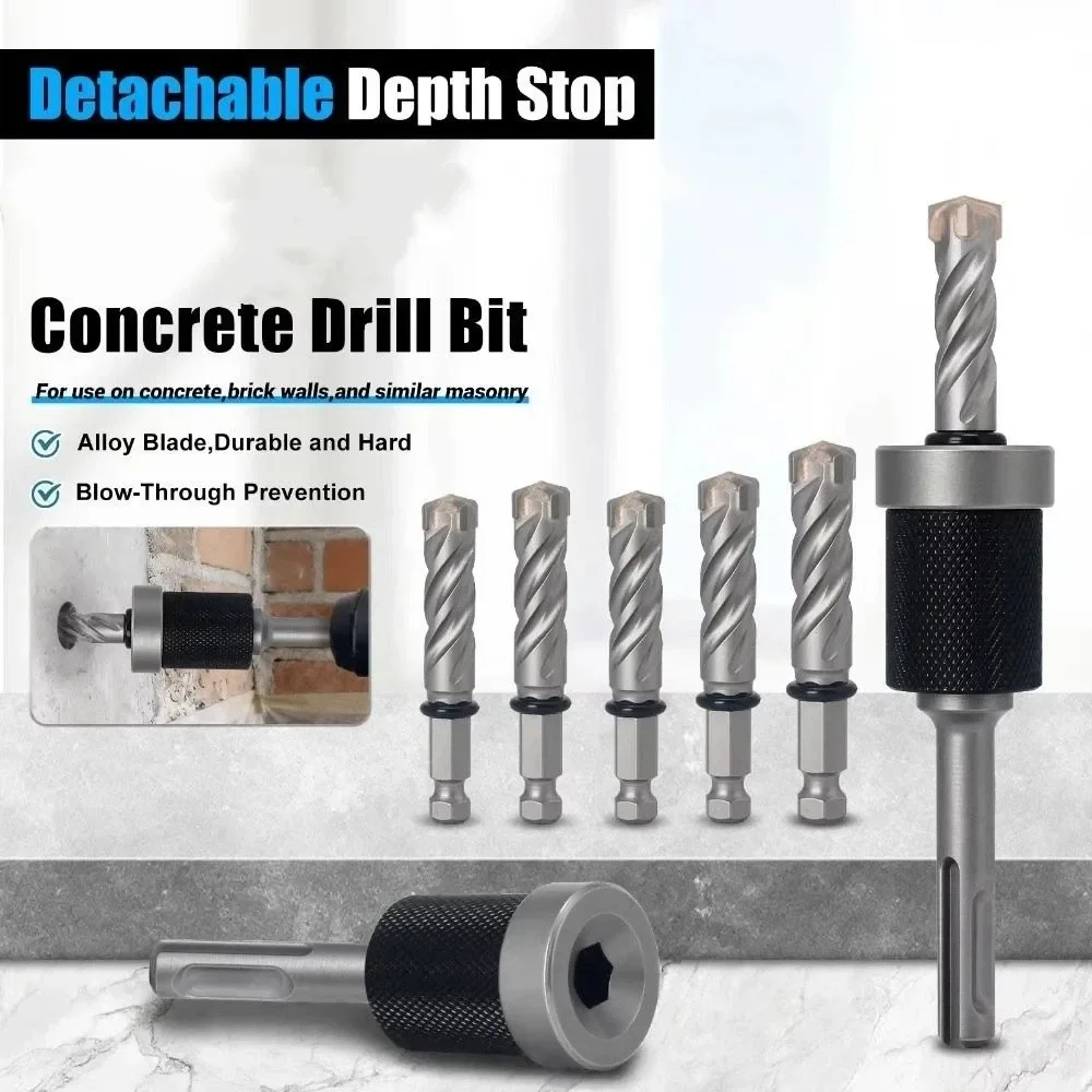 

Split-type Detachable Depth Stop Fast Sharp Concrete Drill Bit Easy To Install Anti-Vibration Masonry Drill Bit