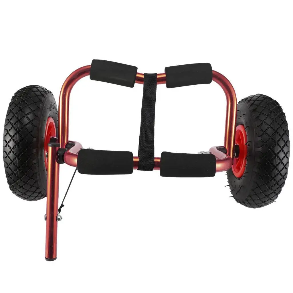 

Kayak Cart Foldable Carrying Aluminum Tube Sturdy 10 inch Solid Wheel Universal Practical Adjustable Trolley Kayak Trailer