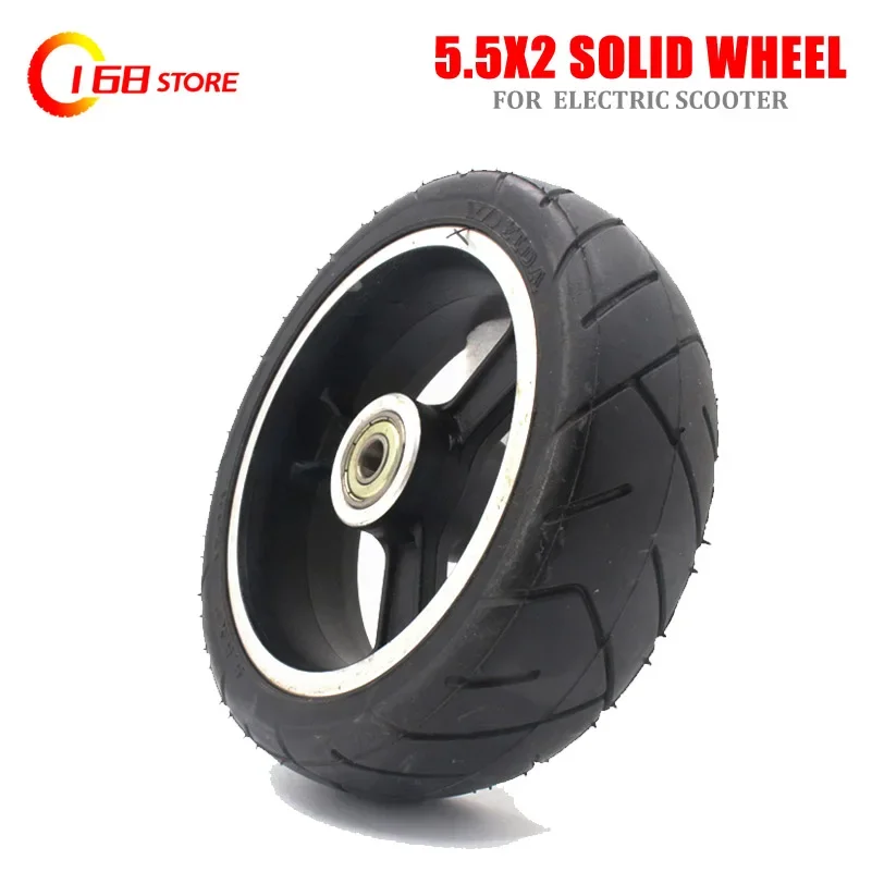 Lightning Shipment Solid Wheels 5 Inch 5.5x2  Fast Wheel F0,jackhot,Nes Carbon Fiber Scooter  Tire with Alloy Rim