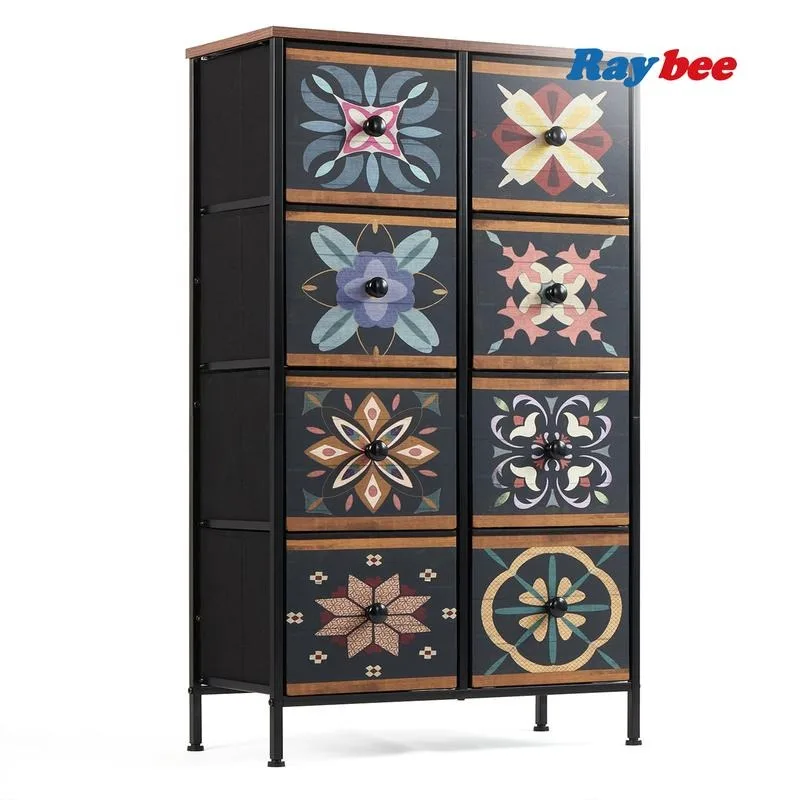 

【2024 Hot Summer Sale】RaybeeFurniture Fabric Dresser for Bedroom with 8 Drawers, Cute Narrow Dressers, Tall Dressers forColorful