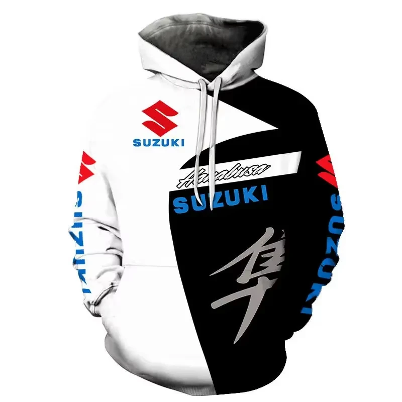 

2024 модный мужской гоночный костюм F1, мужская рубашка с капюшоном Suzuki с 3D принтом, большая рубашка с капюшоном, толстовка с капюшоном y2k на молнии