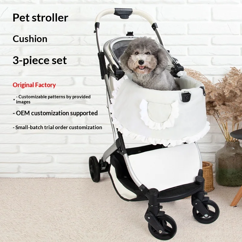 Bosimao Pet Stroller Mat Cat Dog Outdoor Thickened Four-season Universal Detachable Washable Three-piece