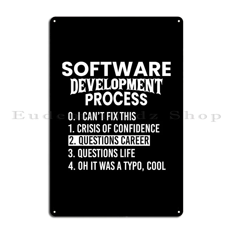 Software Development Process Python Coding Metal Plaque Poster Decoration Bar Bar Cinema Create Tin Sign Poster