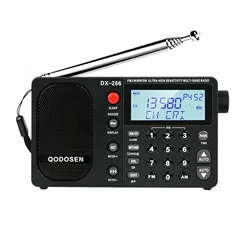 QODOSEN DX-286 Portable Radio AM/FM/LW/SW Digital World Full Band Radio with tef6686 Car Chip Includes one 18650 battery