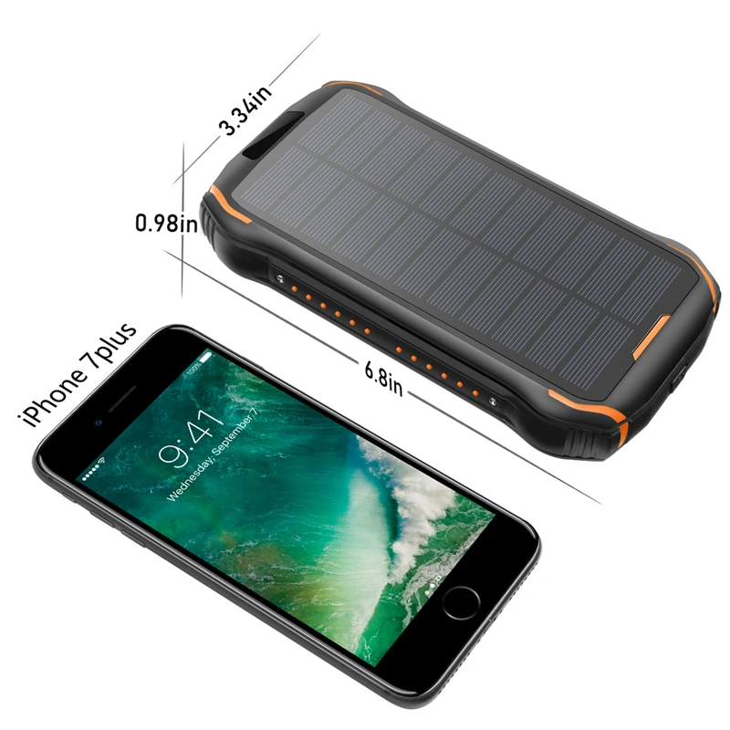 Imagem -06 - Banco de Energia Solar ao ar Livre com Lanterna 26800mah 10w Carregador Rápido sem Fio para Iphone 14 13 Pro Xiaomi Usb Powerbank para Camping