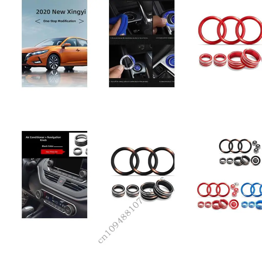 12PCS Dashboard Knob Cover Trim Decoration Set For Select Model Aluminum Alloy Construction Perfectly Fit 
