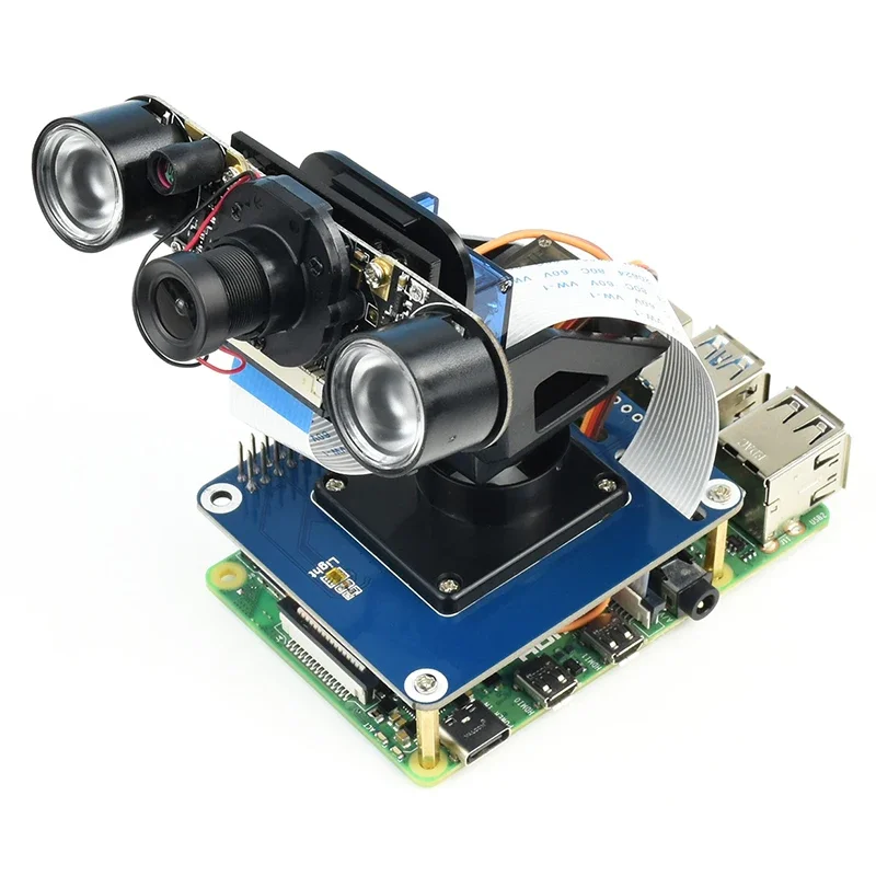 Raspberry Pi 4 2-dof pan tilt hat Sensor de intensidad de luz, interfaz I2C, placa de extensión GPIO de 40 pines para cámara Raspberry Pi