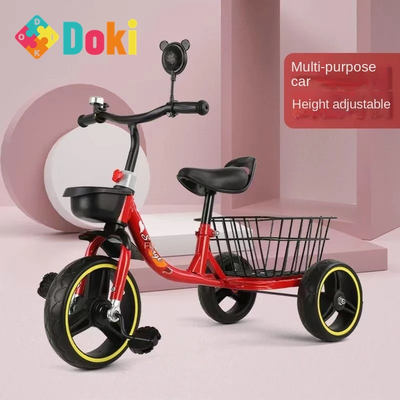 Dokitoy 2-6-year-old Children's Tricycle With Anti Slip Foot Pedals And Adjustable Basket Seats New Hot Sale 2024 Dropshipping