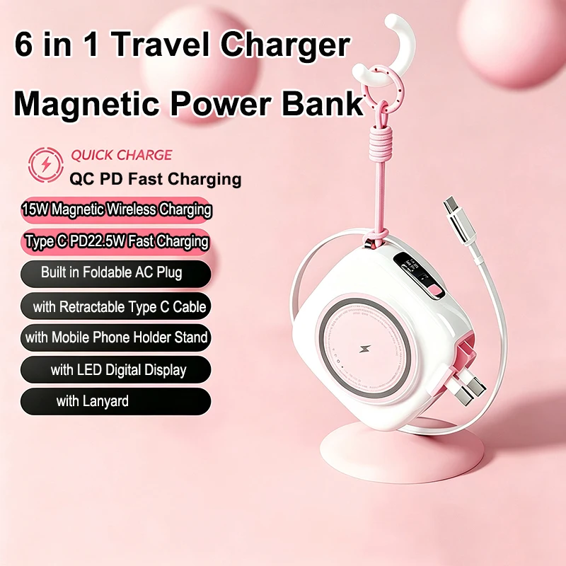 20000mAh Magnetic Power Bank with Plug Type C...