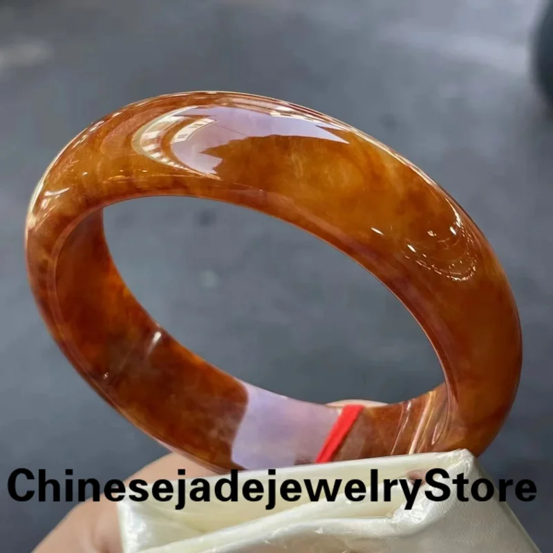 

New Natural Burme Jade Bracelet Hand-carved Lucky Red Jadeite Bangle Handring Accessories Jewelry